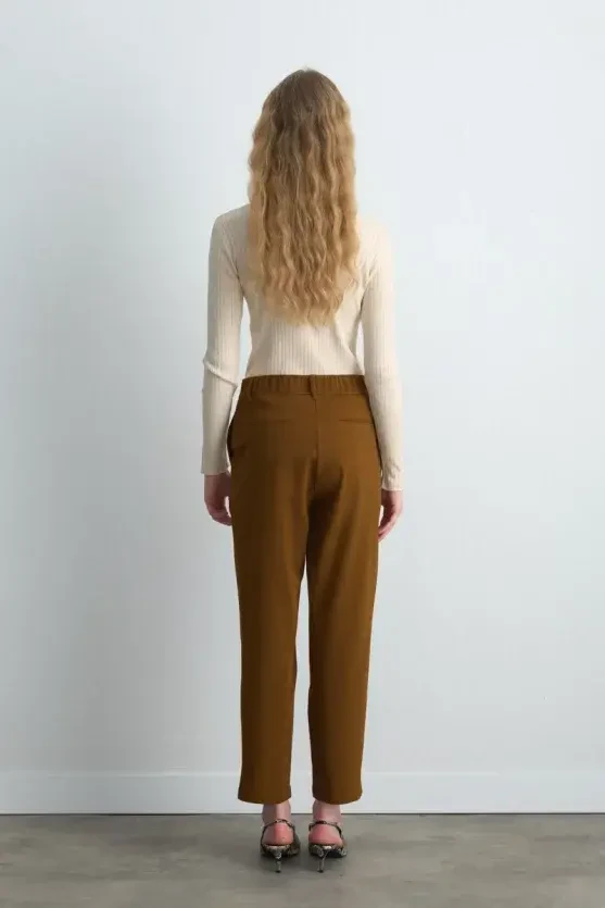 Kanvas Mom Pantolon - Camel - Gusto