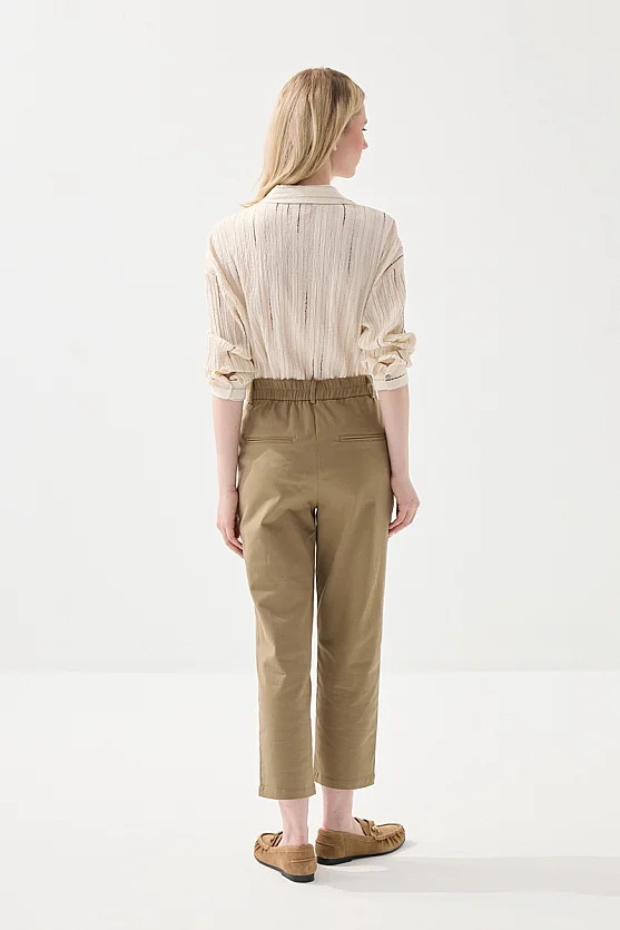 Kanvas Mom Pantolon - Haki - 6