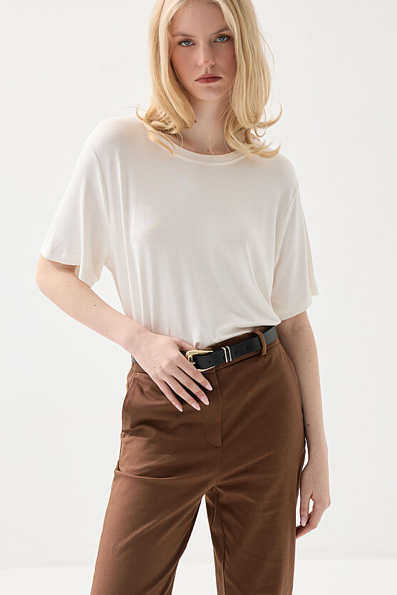 Kanvas Mom Pantolon - Kahverengi - 4