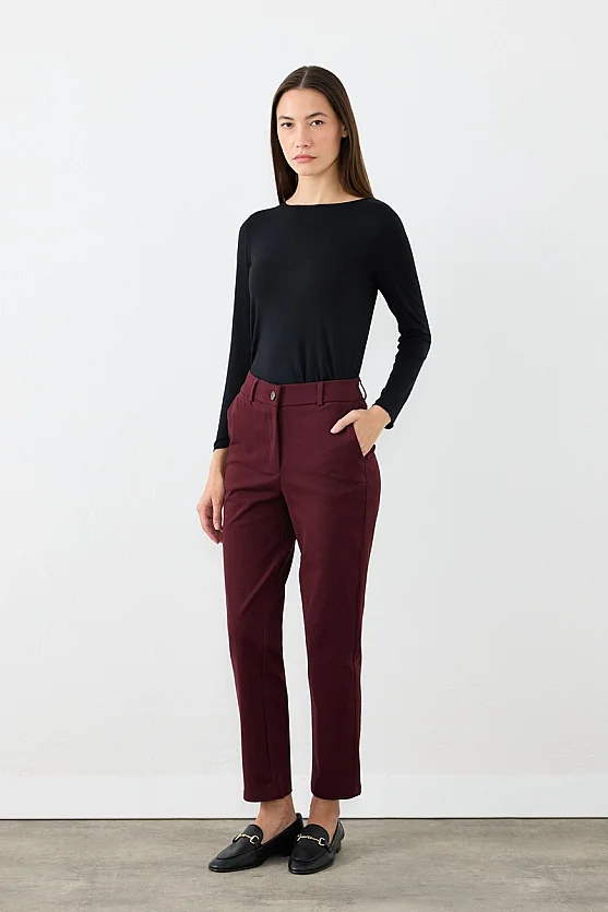 Kanvas Mom Pantolon - Mürdüm - 3