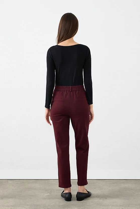 Kanvas Mom Pantolon - Mürdüm - 8