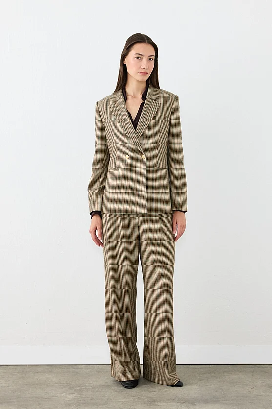Kazayağı Blazer Ceket - Kahverengi - Gusto