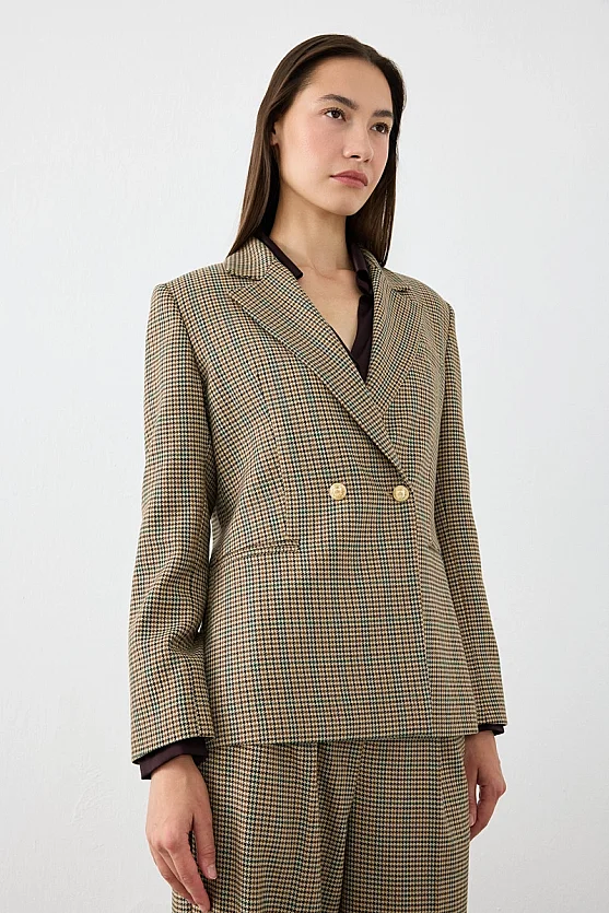Kazayağı Blazer Ceket - Kahverengi - Gusto