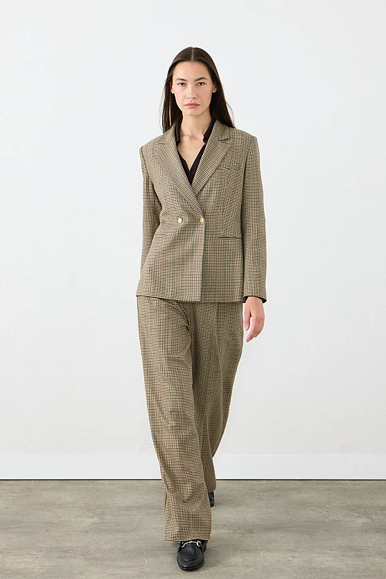 Kazayağı Blazer Ceket - Kahverengi - 2