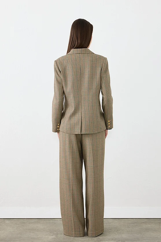 Kazayağı Blazer Ceket - Kahverengi - 5