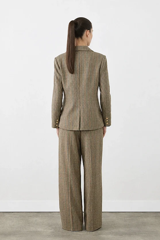 Kazayağı Blazer Ceket - Kahverengi - Gusto