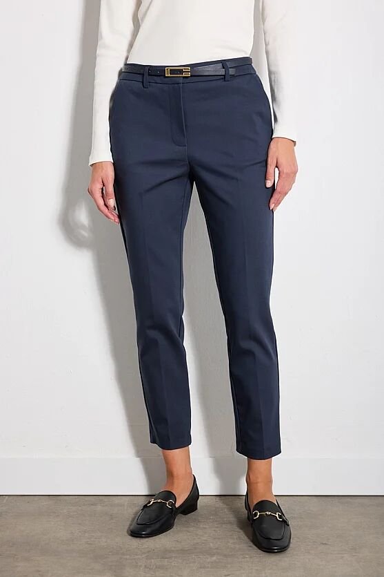 Kemerli Sigaret Koton Pantolon - Lacivert - Gusto