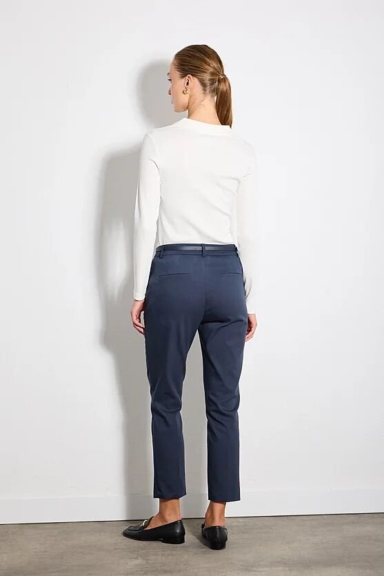 Kemerli Sigaret Koton Pantolon - Lacivert - Gusto