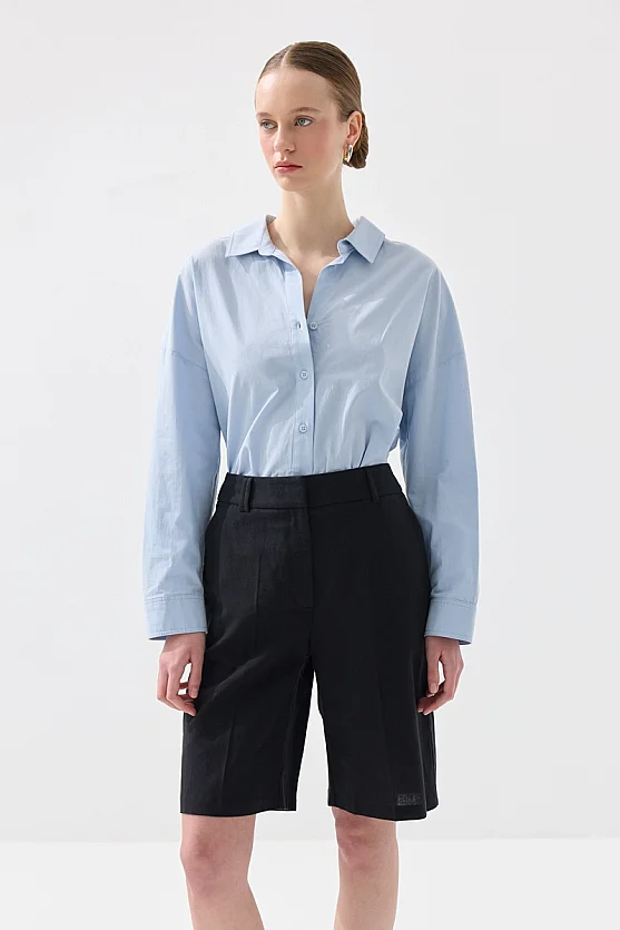 Keten Bermuda - Siyah - 7