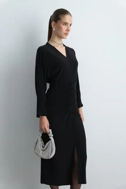 Kısa Saplı Taşlı Abiye Çanta - Gümüş - Gusto (1)