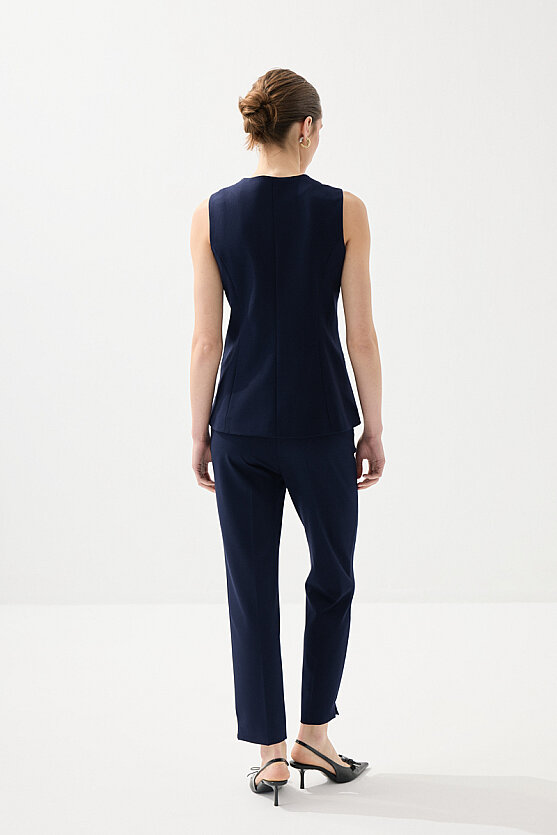 Klasik Düğmeli Yelek - Lacivert - 6