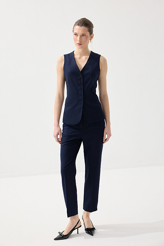 Klasik Düğmeli Yelek - Lacivert - 2