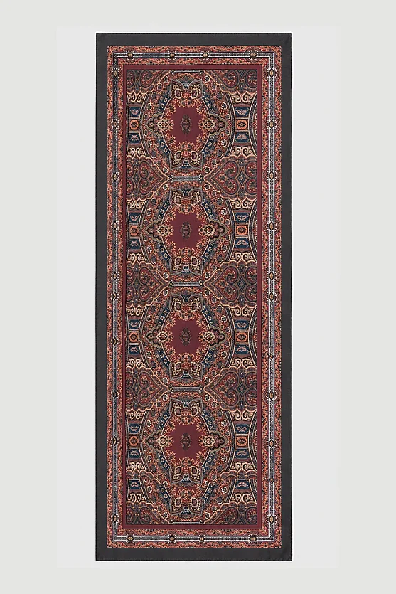 Klasik Etnik Desenli Şal - Bordo - 3