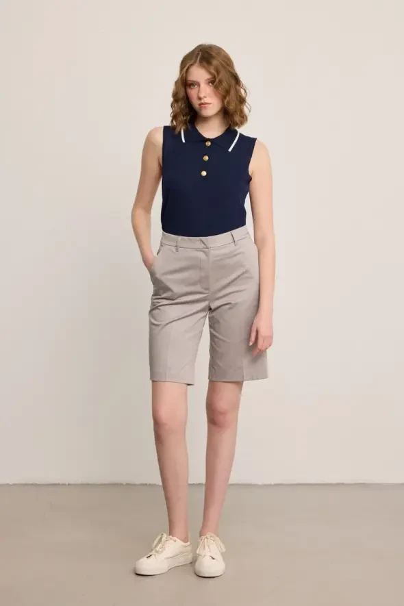 Klasik Koton Bermuda - Gri - Gusto