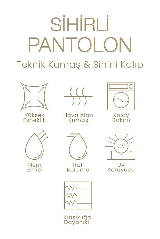 Klasik Sihirli Pantolon - Bej - 8