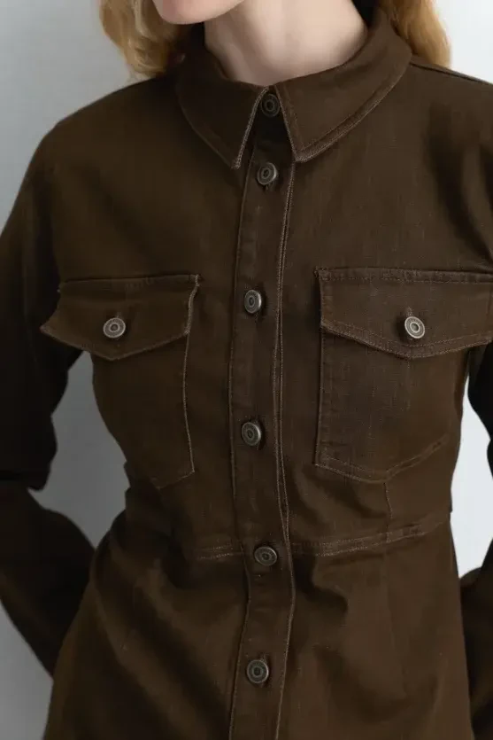 Koton Denim Elbise - Kahverengi - Gusto