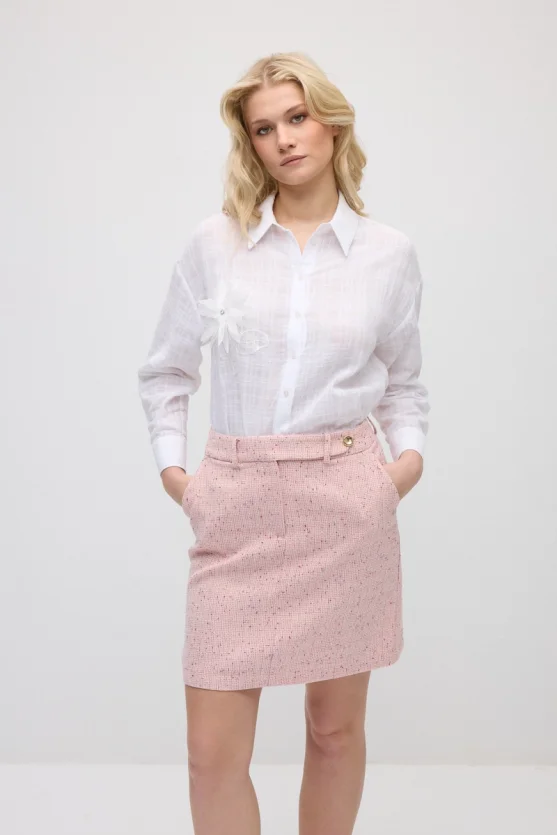 Koton Tüvit Mini Etek - Pembe - 4