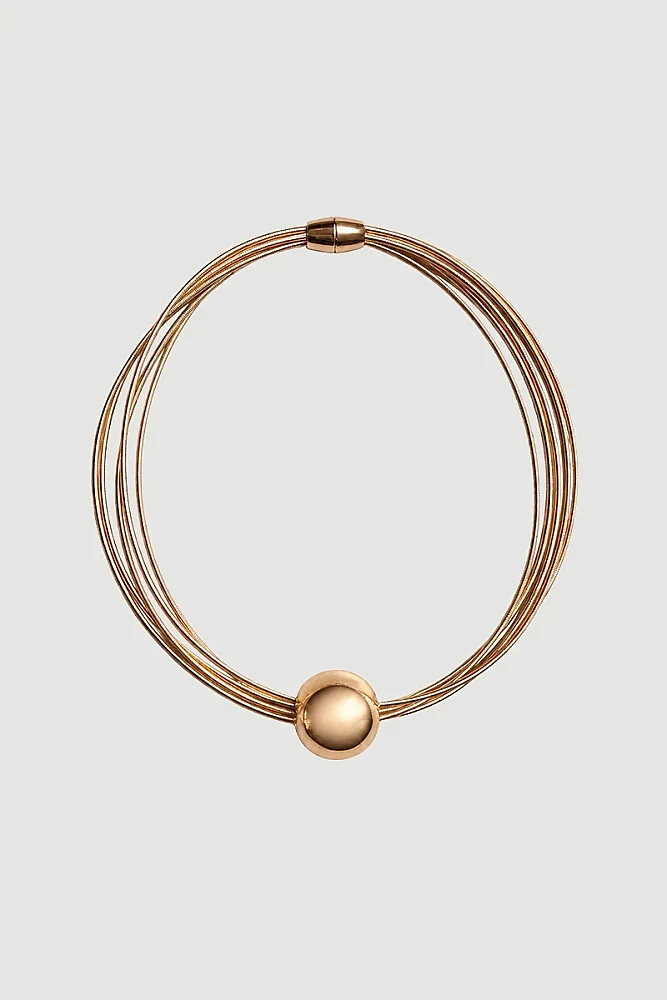 Küre Detaylı Çoklu Halka Choker Kolye - Gold Gold