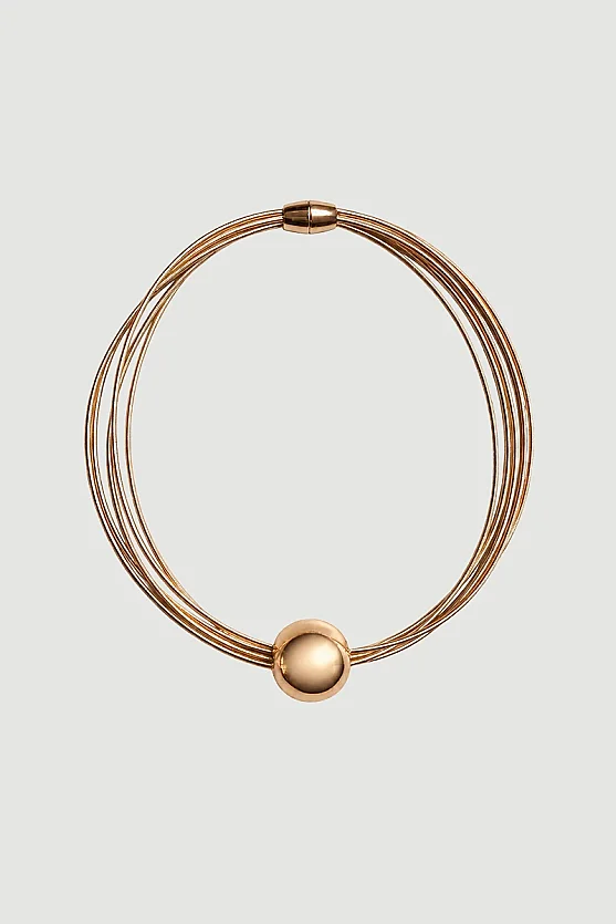 Küre Detaylı Çoklu Halka Choker Kolye - Gold - Gusto