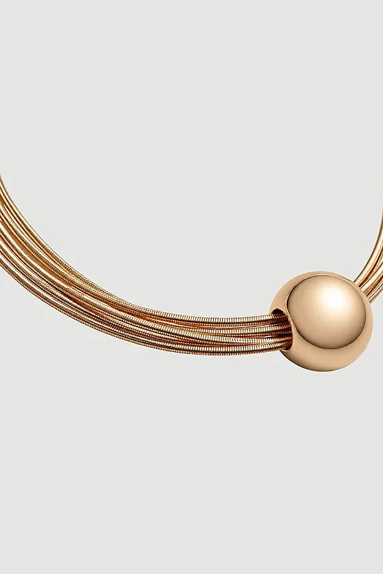 Küre Detaylı Çoklu Halka Choker Kolye - Gold - Gusto