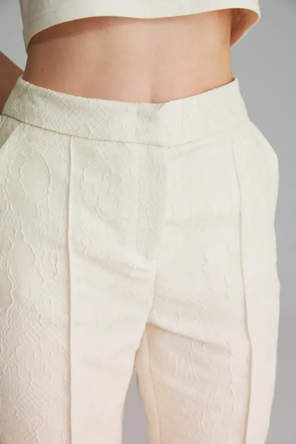 Size Small Ready to Ship Formal Silk Women Embroidered Cigarette Pants  White - Etsy Israel