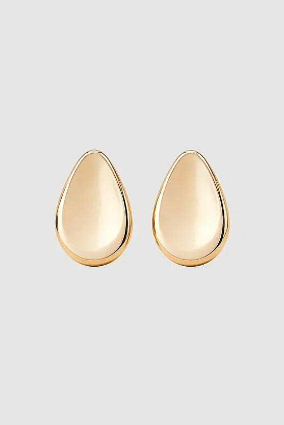Minimal Damla Form Küpe - Gold - 1