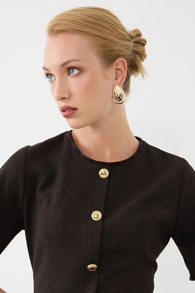 Minimal Damla Form Küpe - Gold Gold