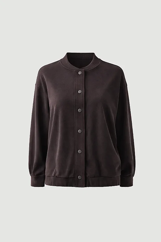 Modal Örme Bomber Ceket - Kahverengi - Gusto