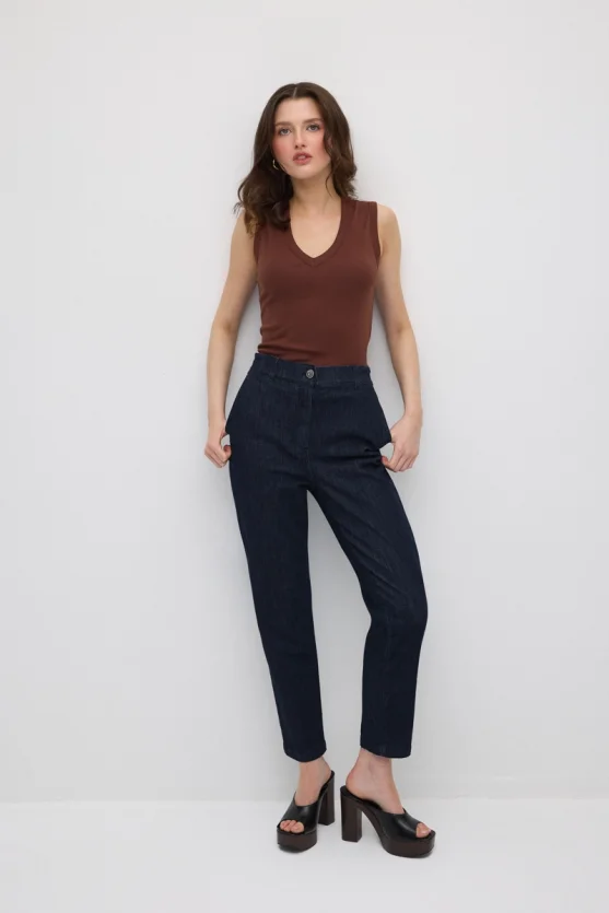 Mom Denim Pantolon - Lacivert - 3