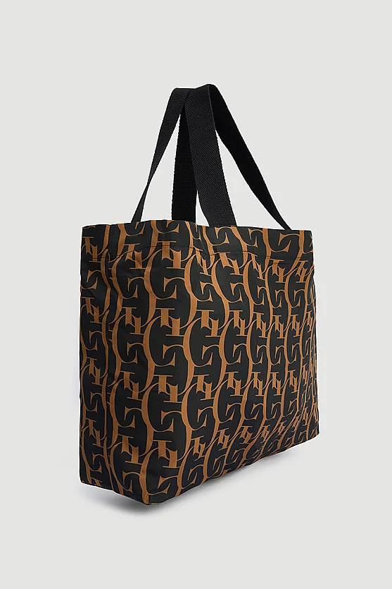 Monogram Alışveriş Çantası - Siyah - 2