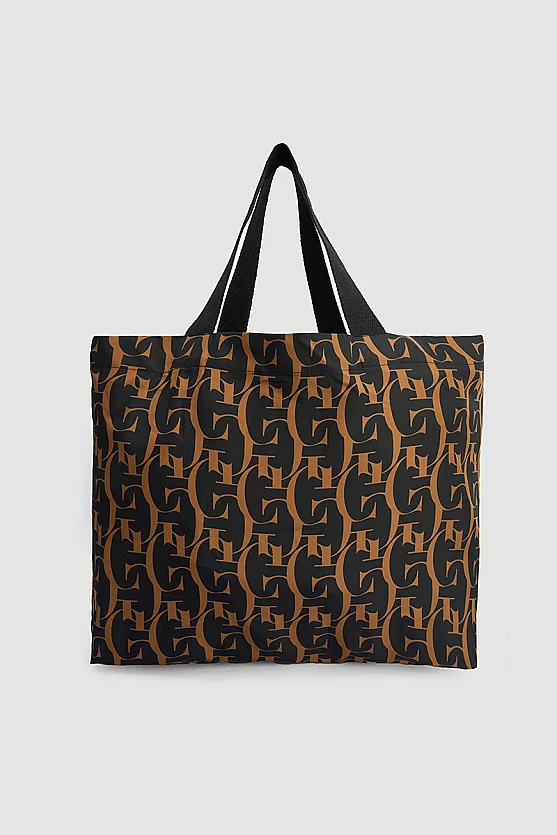 Monogram Alışveriş Çantası - Siyah - Gusto