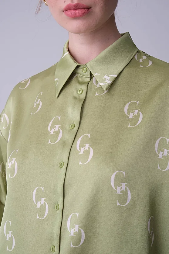 Monogram Gömlek - Fıstık Yeşili - Gusto