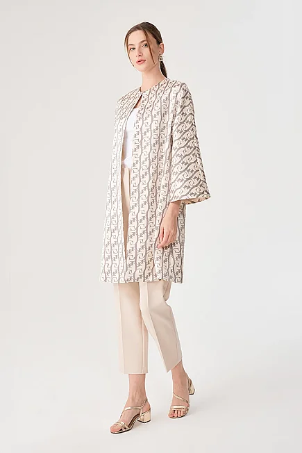 Monogram Kaftan - Gri - 3
