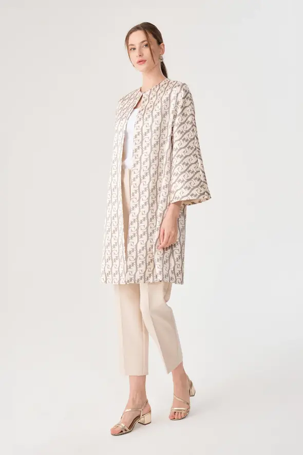 Monogram Kaftan - Gri - 3