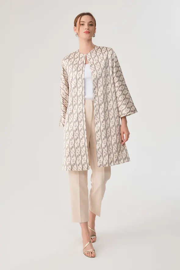 Monogram Kaftan - Gri - 4