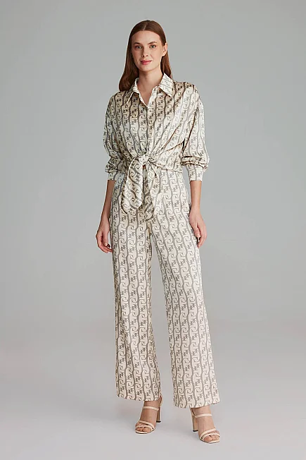 Monogram Pantolon - Gri - 1