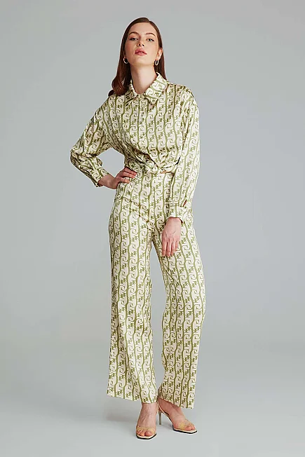 Monogram Pantolon - Yeşil - 4