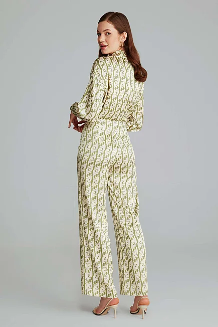 Monogram Pantolon - Yeşil - 7