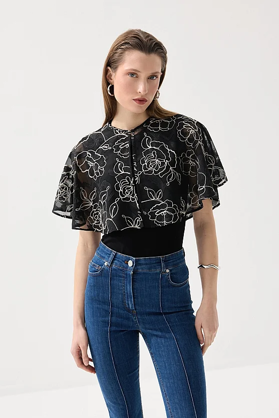 Nakışlı Bolero - Siyah - 4