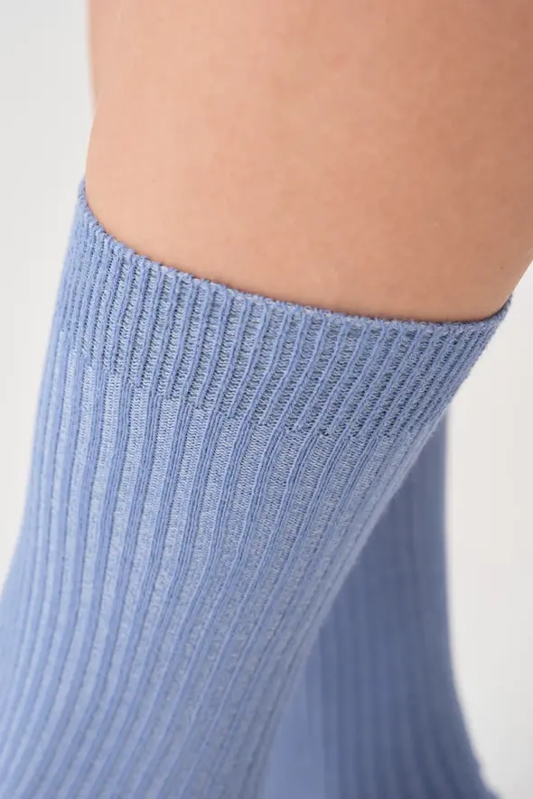 Pamuklu Çorap - Bebe Mavi - 2