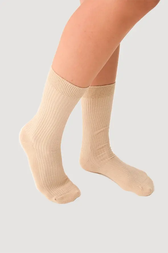 Pamuklu Çorap - Bej - 1