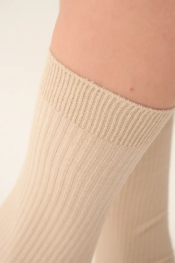 Pamuklu Çorap - Bej - 2