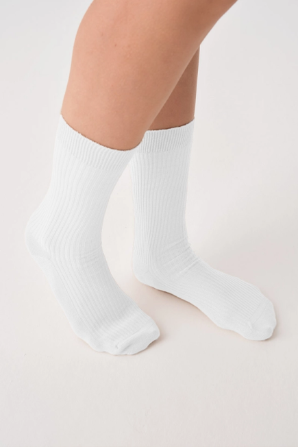 Pamuklu Çorap - Beyaz Beyaz