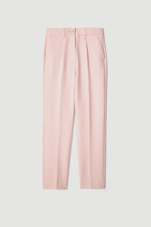 Pileli Sigaret Pantolon - Pembe - 7