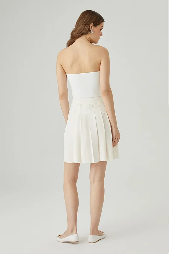 Pilikaşe Mini Etek - Ekru - Gusto