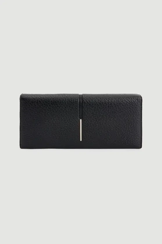Portfolio Wallet with Metal Detail - Black - Gusto