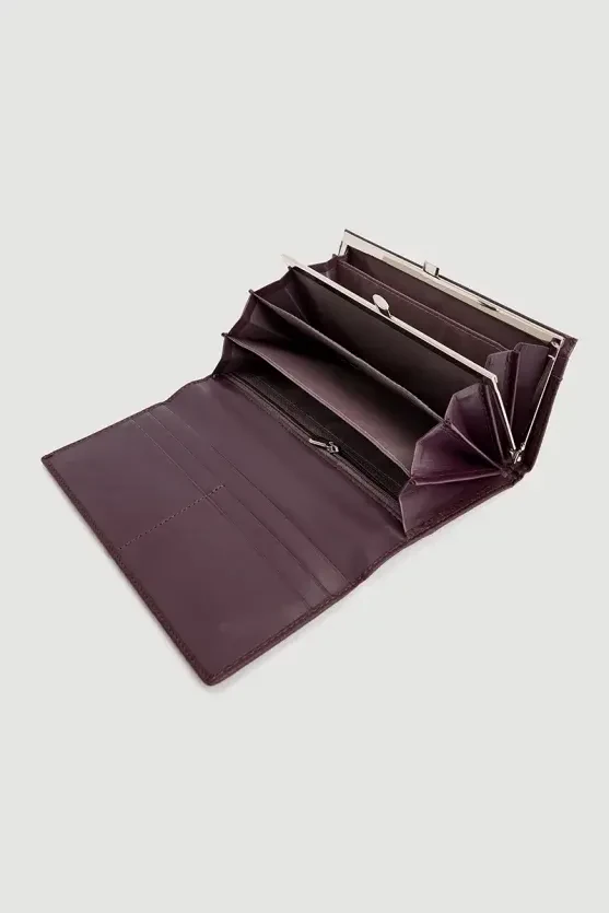 Portfolio Wallet with Metal Detail - Maroon - 2