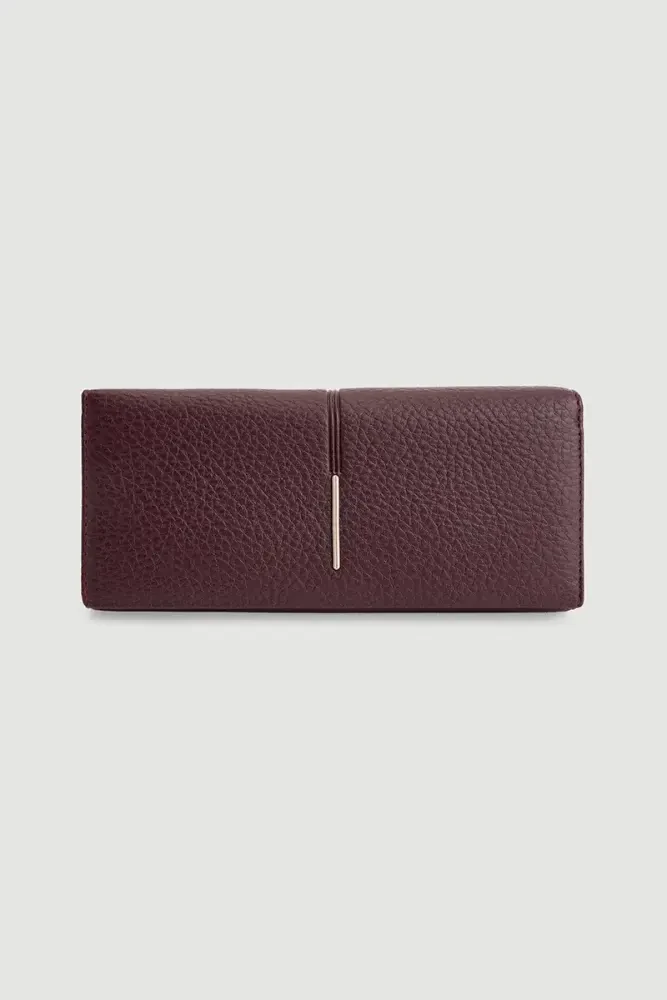 Portfolio Wallet with Metal Detail - Maroon