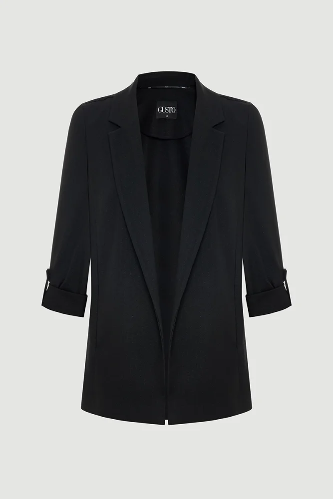 Rahat Kesim Sim Çizgili Ceket - Siyah Siyah