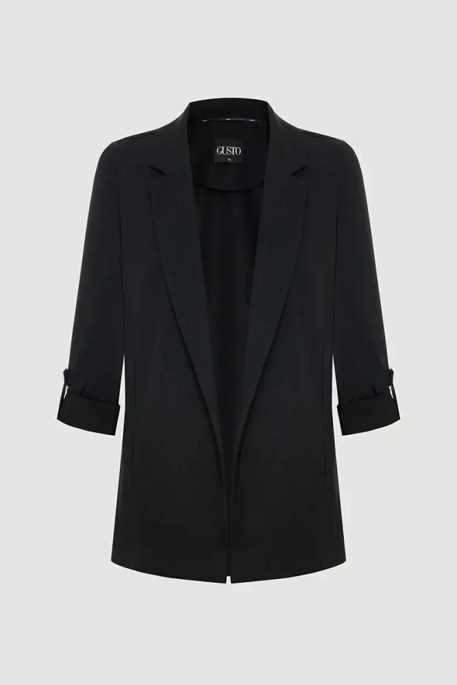 Rahat Kesim Sim Çizgili Ceket - Siyah Siyah